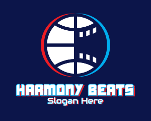 Streaming - Glitchy Basketball Esports logo design