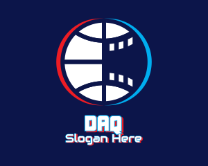 Futuristic - Glitchy Basketball Esports logo design