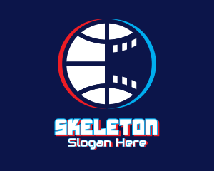 Movie Director - Glitchy Basketball Esports logo design