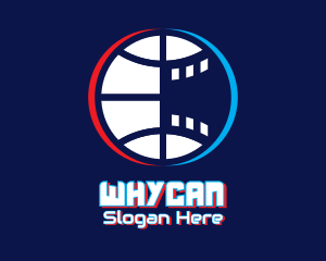 Cinematic - Glitchy Basketball Esports logo design