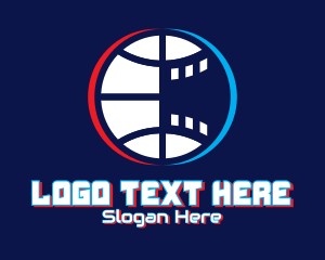 Glitchy Basketball Esports Logo