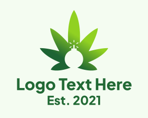 Weed - Cannabis Marijuana Bomb logo design