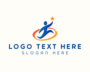 Wheelchair - Star Leader Human logo design