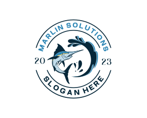 Marlin - Ocean Sword Fish logo design