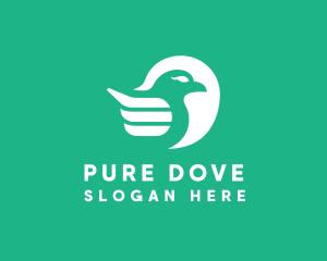 Minimalist Dove Bird logo design