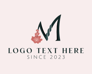 Plant - Fashion Flower Letter M logo design
