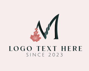 Esthetic - Fashion Flower Letter M logo design