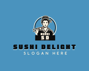 Geisha Sushi Culinary logo design