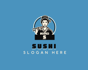 Geisha Sushi Culinary logo design