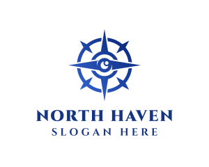 North - Blue Compass Lens logo design