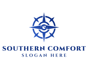 South - Blue Compass Lens logo design