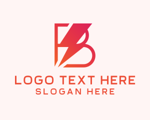 Technician - Electric Bolt Letter B logo design