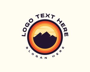 Mountaineering - Mountain Peak Trekking logo design