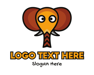 India - Cute Elephant Head logo design