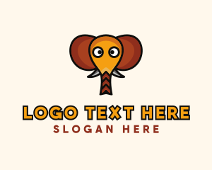 Kindergarten - Cartoon Elephant Zoo logo design