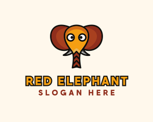 Cartoon Elephant Zoo logo design