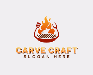 Roast Pig Grilling BBQ logo design