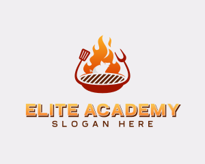 Flaming - Roast Pig Grilling BBQ logo design