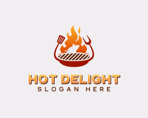 Roast Pig Grilling BBQ logo design