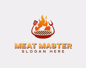 Roast Pig Grilling BBQ logo design