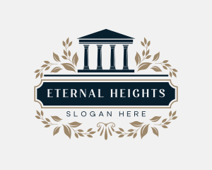 Pantheon - Greek Column Pillar Structure logo design