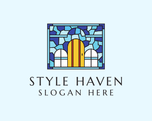 Decorative House Stained Glass Logo