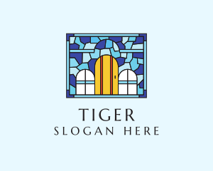 Decorative House Stained Glass Logo