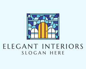 Decorative House Stained Glass logo design