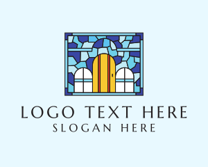 Wall - Decorative House Stained Glass logo design