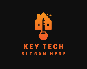 Orange HHouse Key logo design