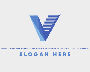 Printing - Modern Staircase Letter V logo design