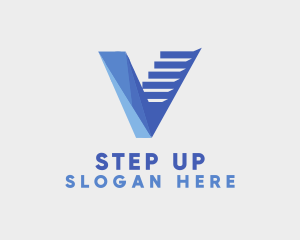 Staircase - Modern Staircase Letter V logo design