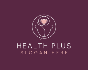 Mental Health Brain Heart logo design