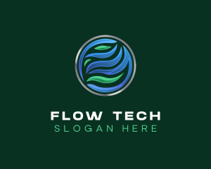 Flow - HVAC Air Ventilation logo design