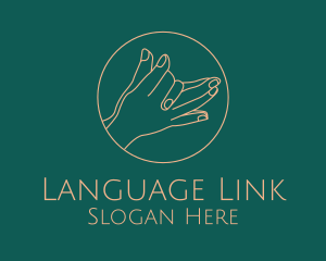 Bilingual - Minimalist Hand Gesture logo design