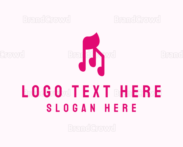 Pink Musical Notes Logo