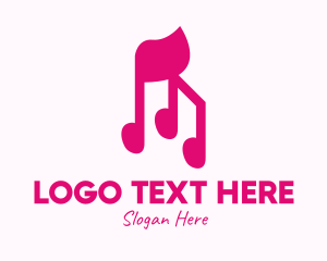 Pink Musical Notes Logo