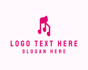 Playlist - Pink Musical Notes logo design