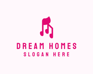 Pink Musical Notes Logo