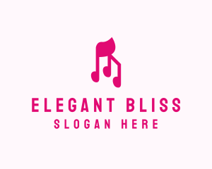 Pink Musical Notes Logo