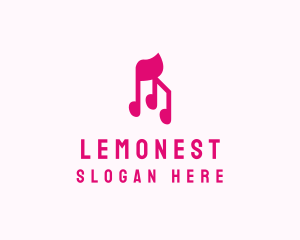 Pink Musical Notes Logo