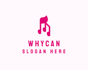 Pink Musical Notes Logo