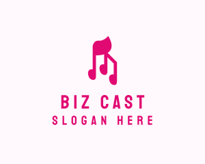 Music Album - Pink Musical Notes logo design