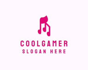 Sing - Pink Musical Notes logo design