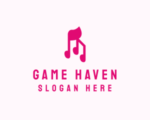 Music - Pink Musical Notes logo design