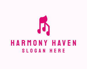Symphony - Pink Musical Notes logo design