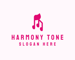 Tone - Pink Musical Notes logo design