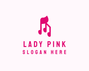 Pink Musical Notes logo design