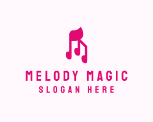 Pink Musical Notes logo design