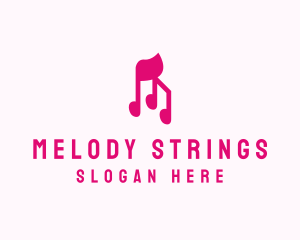 Pink Musical Notes logo design